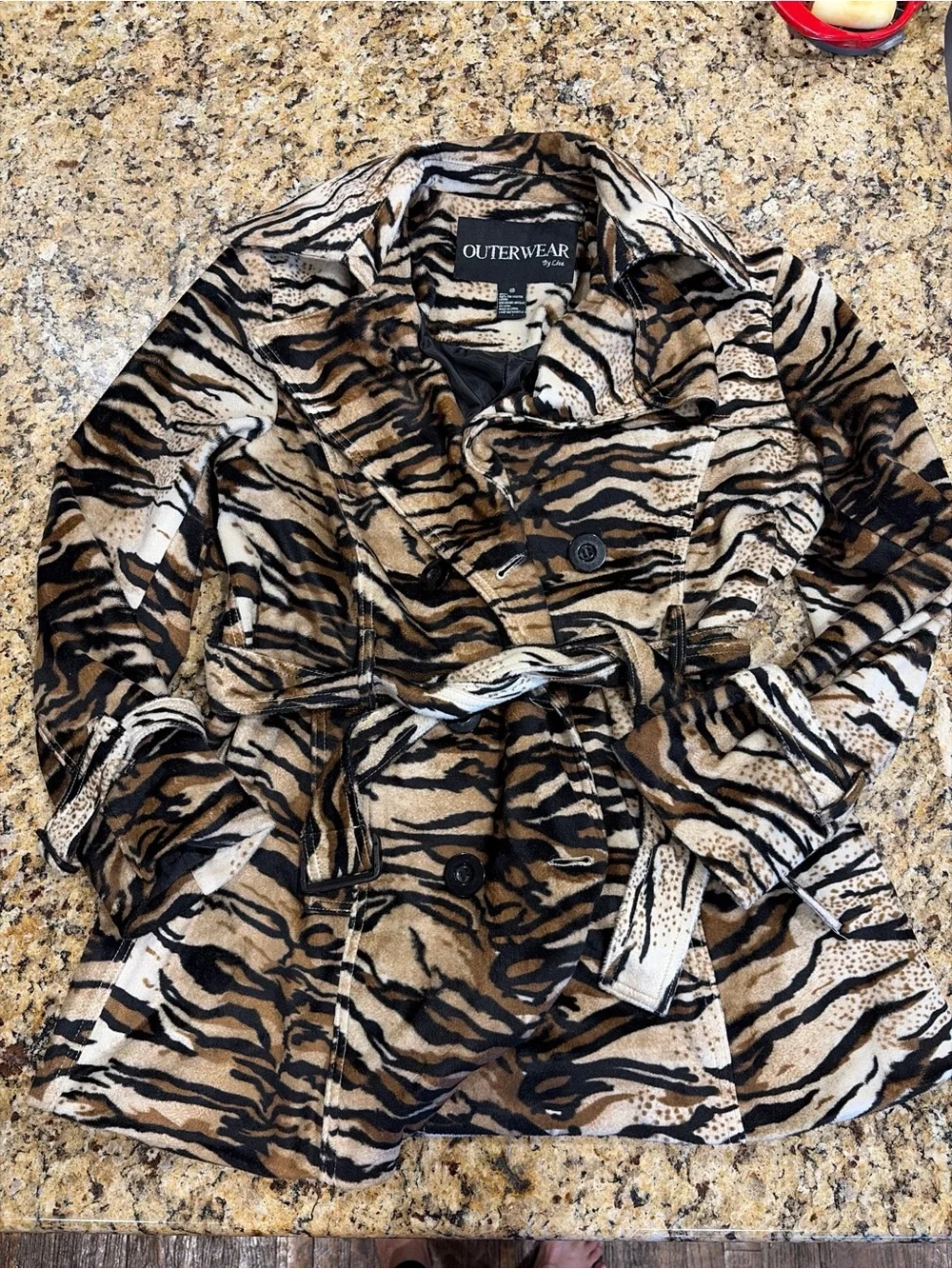 Outerwear by Lisa Tiger-Print Trench Coat in animal print
